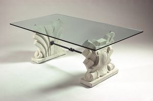 Dante, Table basse avec double base en pierre