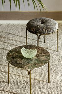 Divina table basse, Table basse ronde raffinée avec plateau en grès cérame