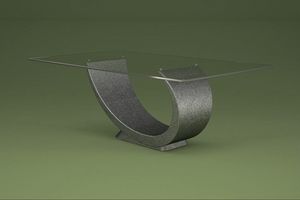 Elysium, Table basse avec base en agglomr de marbre