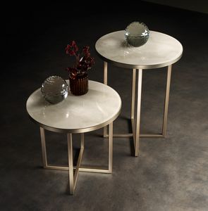 LUCE LIGHT table d'appoint, Table d'appoint avec plateau rond en marbre