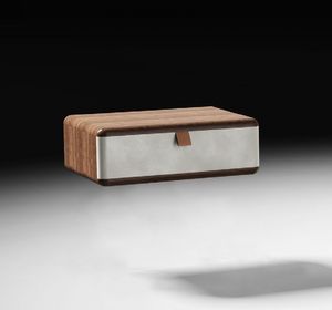 Paradigma Art. EPA001, Table d'appoint avec tiroir, en bois et cuir nubuck