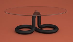 Proteo, Table basse ovale avec plateau en verre