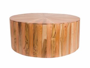 Remix 0499, Table ronde en bois de différentes essences