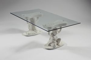 Sileno, Table basse avec base en pierre
