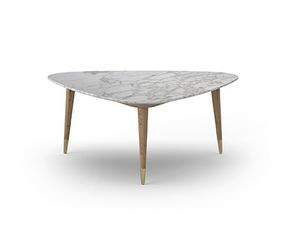 Table basse Coco 067, Table basse avec plateau en marbre triangulaire