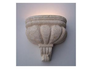 Agata, Lampe Applique à Vicence pierre blanche, lumière incandescente