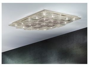 Alaska ceiling lamp, clairage de plafond losange en mtal et verre, diffrentes finitions