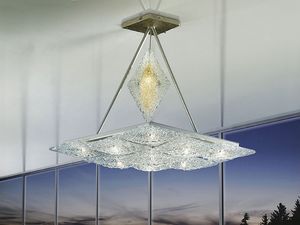 Alaska ceiling lamp, Lustre avec des éléments en forme de losange, style imaginatif