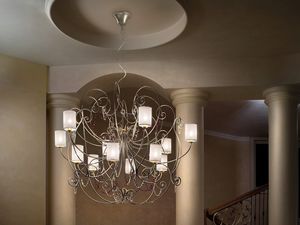 Anima chandelier, Lustre avec cadre en mtal raffin et pendentifs sw