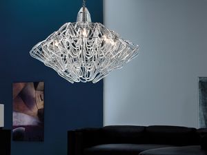 Diamante chandelier, Suspension rglable en hauteur, en verre de Murano