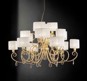 Elena ceiling lamp, Plafonnier avec pendeloques de cristal