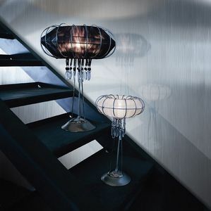 Full Moon table lamp, Lampe avec structure en métal, différentes finitions