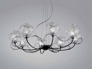 Gomitoli chandelier, Lustre en verre de Murano travaill avec des techniques