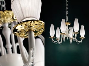 Milady chandelier, Lustre avec bobches de verre mtallises