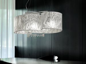 Onda hanging lamp, Suspension avec des pendentifs en verre au plomb