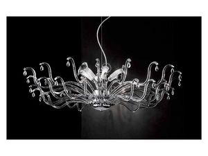Pandora chandelier, Lustre avec verre �l�ments modulaires et pendentifs Sw