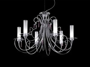 Sinfonia chandelier, Lustre avec cadre en main en mtal chrom