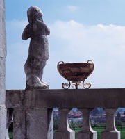 Venere, Lampadaire de la sphère de la moitié, décoré avec verre de Murano