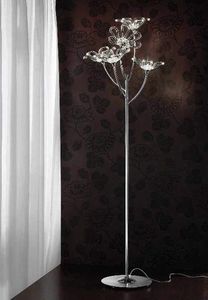 Daisy permanent, Lampadaire en mtal chrom avec diffuseurs en verre