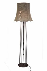 Life H6051V, Lampe sur pied avec abat-jour en tissu vintage