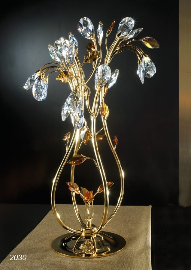 Lampe en cristal, lampe de table décorative en cristal avec