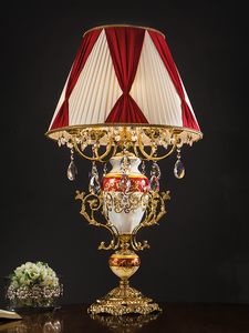 Art. 804/LT5, Lampe de table de style classique, avec porcelaine dcorative