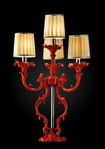 Art. Coral, Lampe de table rouge, finition avec effet de corail