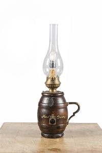 Art. SL 157, Lampe de table, en forme de canon, style campagnard