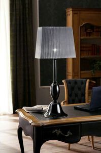 Art. VO 147/T/1, Lampe de table en verre noir