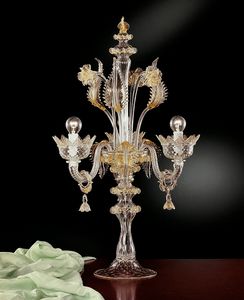 Art. VO 44/T/3, Lampe de table avec d�corations � la feuille d'or 24 carats