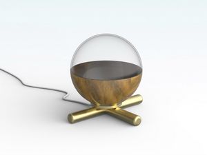 BORA LT, Lampe de table avec sphère en verre soufflé