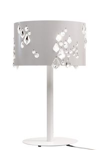 Miss Brilla M5626B, Lampe de table, avec abat-jour dcor de cristaux