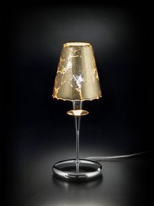 OPERA Art. 180.211, Lampe de table avec abat-jour en feuille d'or