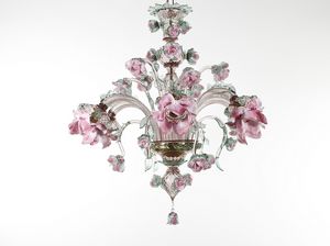 ROSETO, Lustre de style floral, en verre de Murano