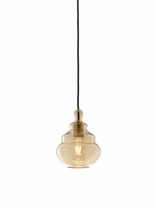 Adone, Lampe  suspension avec diffuseur en verre de couleur miel