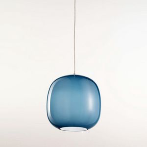 Forme Ls625-025, Lustre en verre satiné bleu