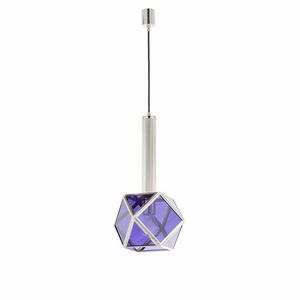 Geometria Amarcord Art. BR_L31, Lampe  suspension avec verre color model en triangles et hexagones