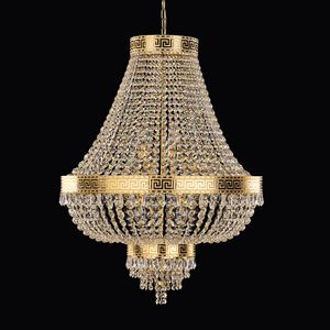 Impero SS5750-6080-K, Lampe  suspension en or poli et cristaux