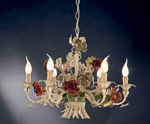 L.5105/6, Lustre avec des roses en fer forg