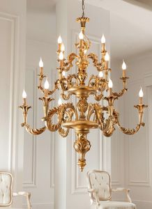 L.7440/6+6+6, Lustre classique, finitions feuille d'or