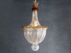 LANTERNE MAIA, Lampe classique en verre soufflé ambré