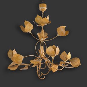 LEAVES HL1105CH-15, Lustre en fer forg  feuilles