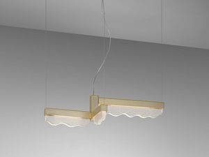 Marea 677/3, Lampe  suspension avec vagues de verre dcoratives