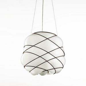 Nuage Ms436-040, Lustre moderne en verre souffl blanc