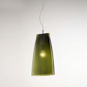 Seppia Ls623-045, Lampe en verre souffl, en finition vert olive satin