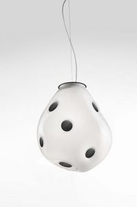 Soffio Ms442-040, Lampe  suspension, en verre blanc
