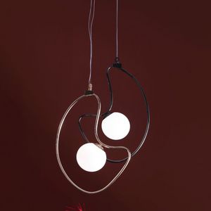 Strong CH-01 G+T, Lampe  suspension avec sphre en verre satin blanc