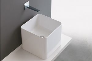 KUADRO+, Haute lavabo supplmentaire, en cramique fine