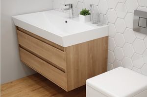SET-UP Lavabo 106 cm, Un robinet trou lavabo fait avec cramique fine