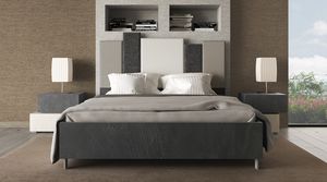 Arianna, Lit avec tte de lit rembourre au design asymtrique